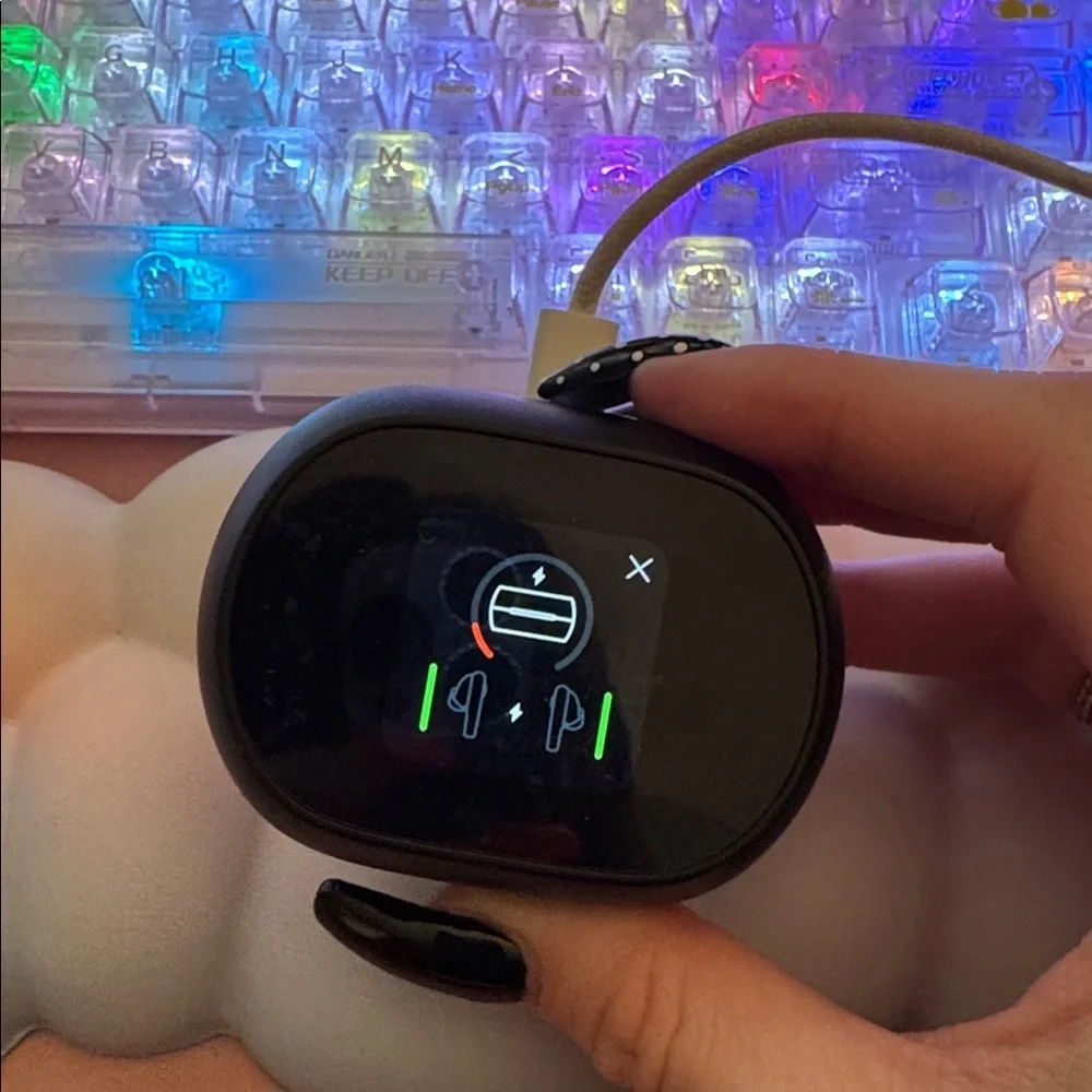 Poly wireless black headphones with charging case